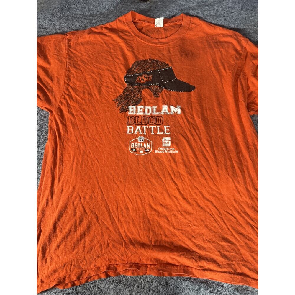 Oklahoma State Cowboys Coach Gundy Profile Bedlam Blood Drive XL T-Shirt NCAA